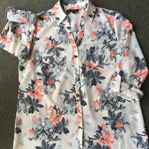 Talbots Floral Button down Shirt- M